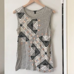 J. Crew Embellished Sleeveless Tank XS